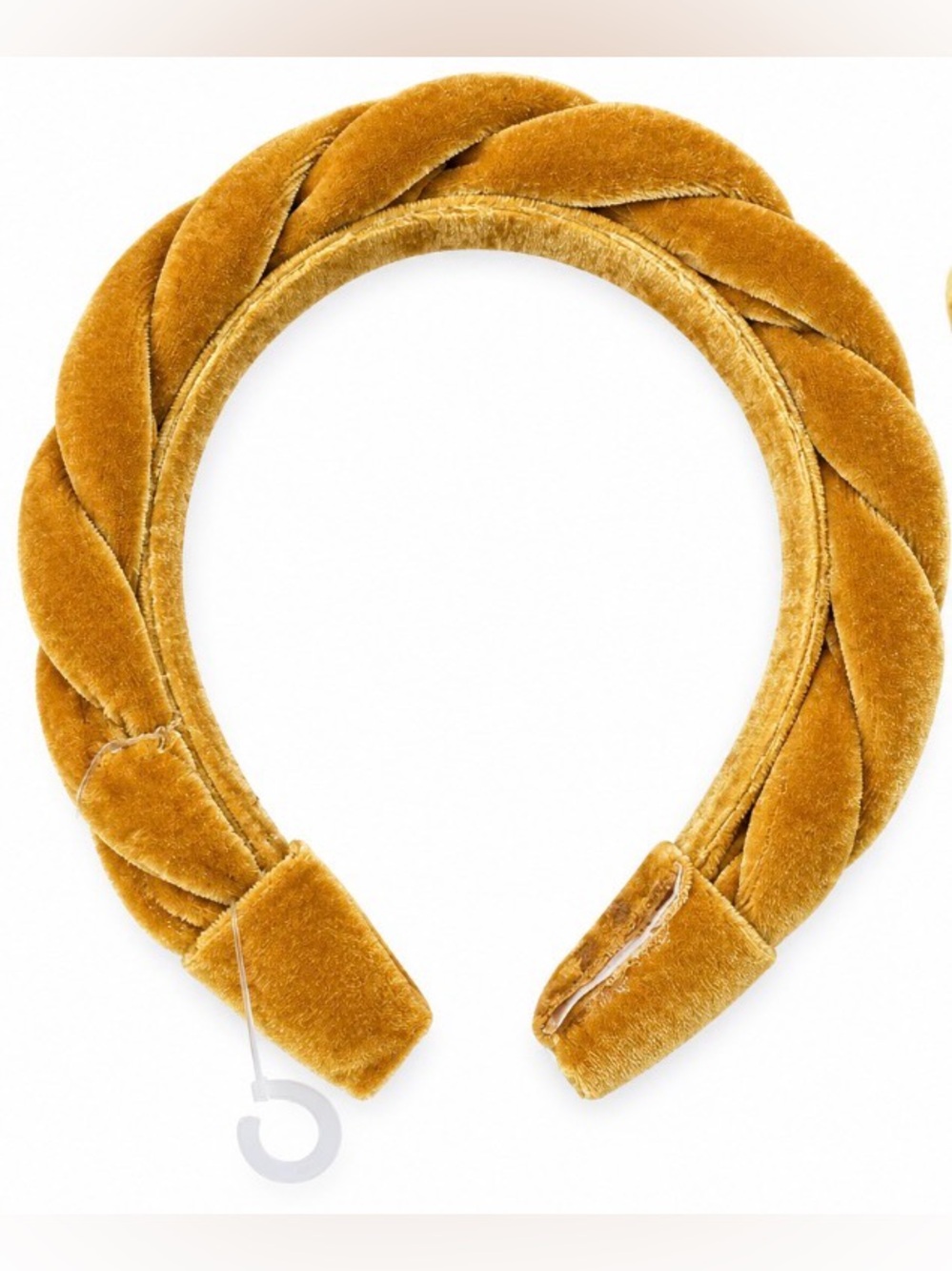 Free People Braided Velvet Headband Mustard Gold NWT